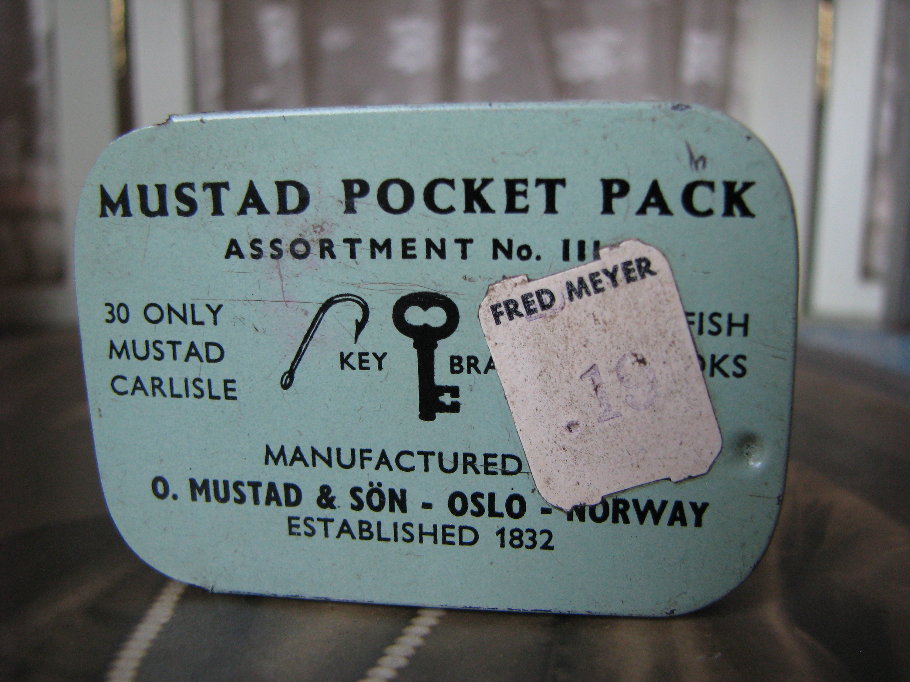 Buy Antique Fish Hooks, Mustad Pocket Pack, Antique Fish Hooks Tin