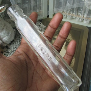 Antique Tube Bottle, Antique Medicine Bottle, Owens Glass Company, Antique Owens Druggist Bottle, Triangle Tube Bottle, Antique Glass Bottle
