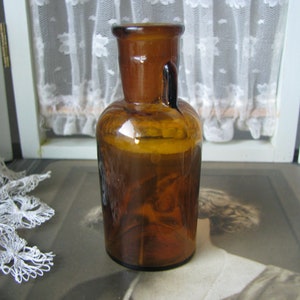 Antiek Halloweendecor, antieke bruine fles, apothekersfles, bruine antieke fles, herfsthuisdecor, antiek huisdecor