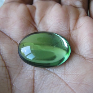 Vintage Green Glass Jewel, Emerald Glass Jewel, Vintage Glass Jewel, Vintage Glass Cabochon, Vintage Oval Glass Jewel