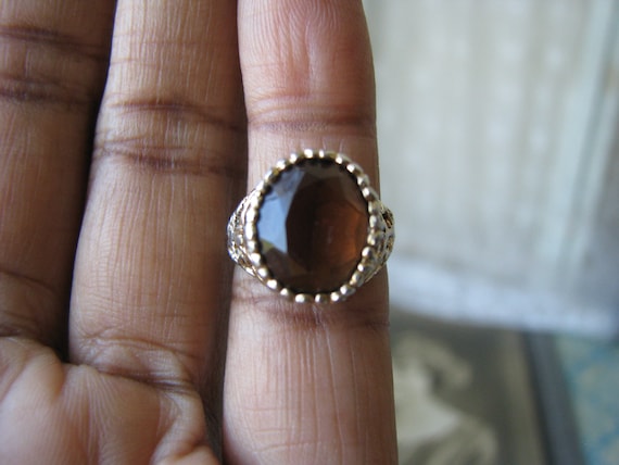 Anello topazio marrone vintage anello placcato in oro vintage anello solitario vintage topazio marrone finto anello in filigrana anello rosa vintage SZ 2.75 Etsy Italia