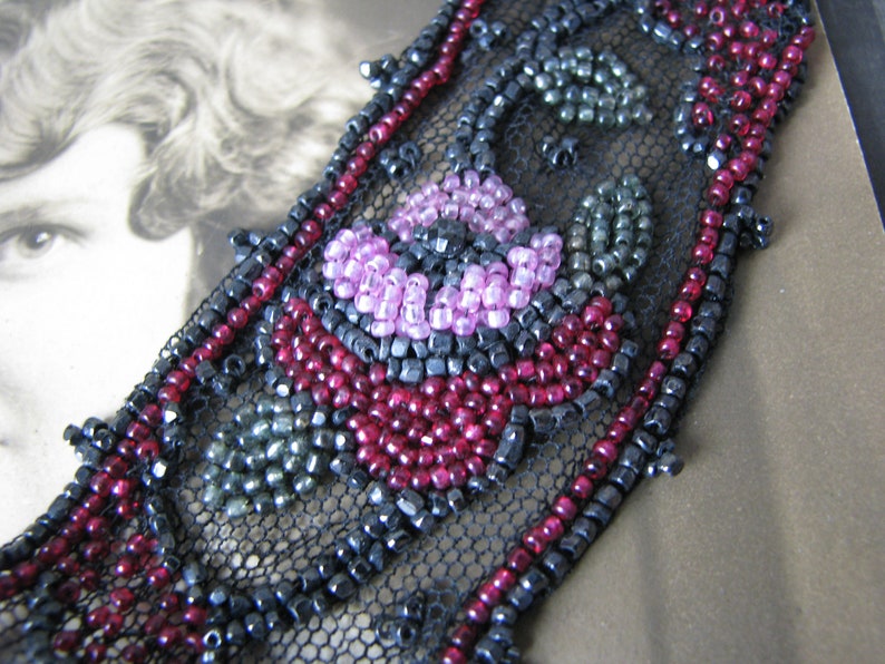 Antique Beaded Trim Beaded Trim Sample Victorian Beaded Etsy