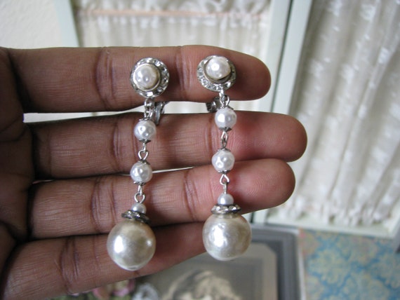 50s pearl earrings - Gem