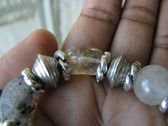 Crystal Quartz Beaded Bracelet, Crystal Quartz Br… - image 4