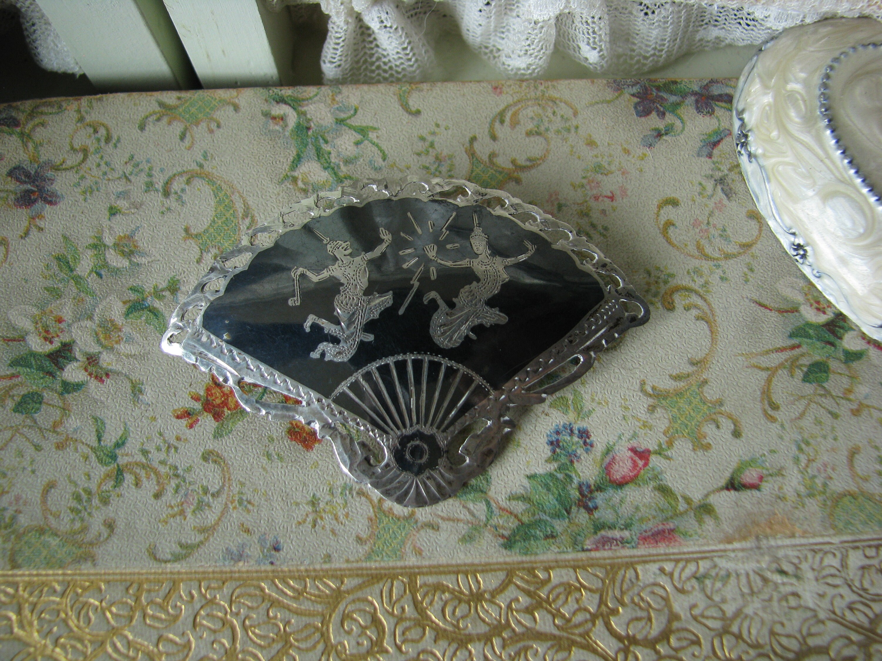 Vintage SIAM Sterling Silver Fan Brooch, SIAM Sterling Vintage SIAM Sterling Silver Fan Brooch, SIAM Sterling