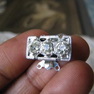 Art Deco Rhinestone Clasp, Vintage Paste Jewelry Supply