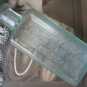 Antique Aqua Bottle, Antique Embossed Bottle, Aqua Blue Bottle, Collectible Bottle, Home Decor Bottle