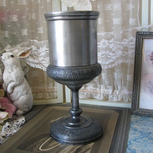Antique Pewter Chalice, Victorian Pewter Goblet, Middleton Plate Co., Antique Wedding Chalice, Wedding Goblet, Wedding Cup