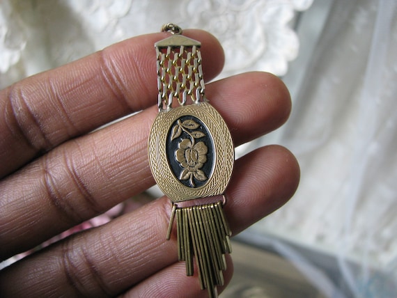 Antique Pocket Watch Chain and Fob, Victorian Poc… - image 3