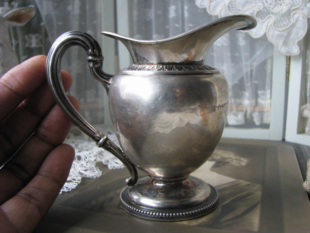 Antique Silver Pitcher, 800 Silver Small Pitcher, Neoclassical Silver Plitcher, Small Antique