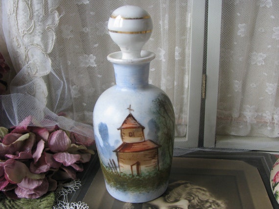 Antique French Perfume Bottle, Porcelain Perfume … - image 2
