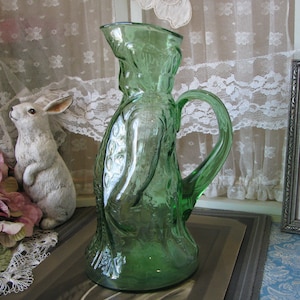 Vintage Kanawah Glazen Pitcher, Figural Syrup Pitcher, Figural Cream Pitcher, Colonial Man Pitcher