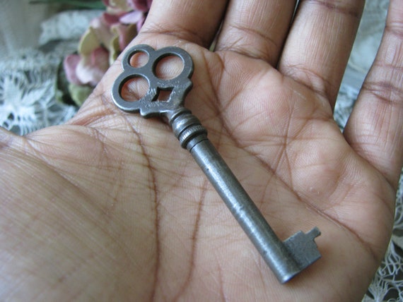 Antique Ornate Skeleton Key, Piano Fallboard Lock, Wedding Token