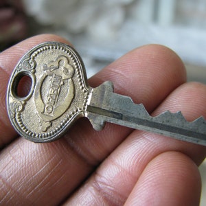 Full Mortise ROLL TOP DESK LOCK SET Square plate brass Lock Catch 2 Keys  antique