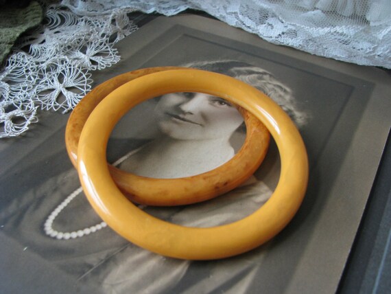 Art Deco Celluloid Bangles, Butterscotch Celluloi… - image 2