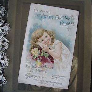 Antike Handelskarte, Antike Werbung Handelskarte, Hoyt es German Köln, Antike Parfüm Werbung, Rubifoam Für die Zähne Handelskarte