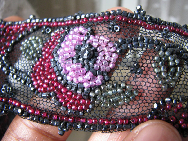 Antique Beaded Trim Beaded Trim Sample Victorian Beaded Etsy