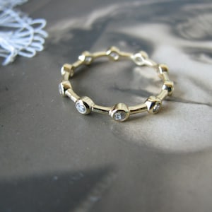 Groupe de mariage de style Art déco, bracelet de mariage CZ en argent sterling, bracelet d’éternité CZ, bracelet d’anniversaire CZ, bague de mariage, bague de mariée, taille 6