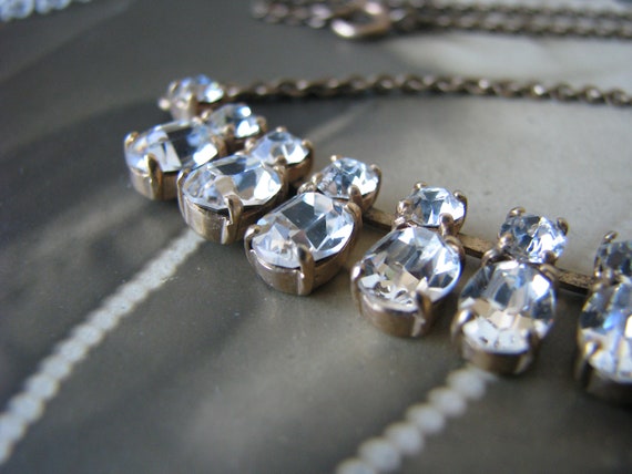 1930s Art Deco Paste Choker Necklace, Bridal Wedd… - image 5