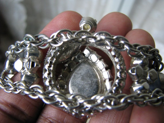Vintage Rhinestone Bracelet, Faux Pearl Bracelet,… - image 8