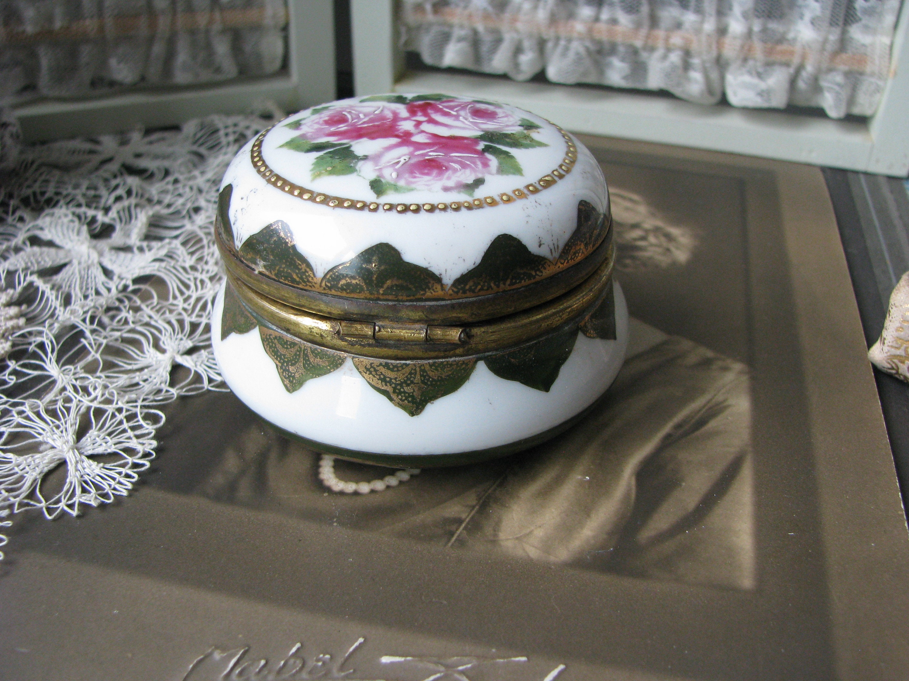 Antique Porcelain Box Victorian German Porcelain Box Hand Etsy
