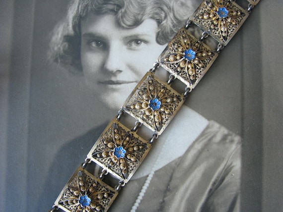 Vintage Topazio Bracelet, Spun Silver Bracelet, To
