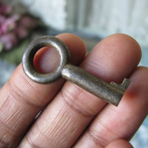 Miniature Antique Key Pendant, Small Antique Key, Antique Steampunk Key, Steampunk Skeleton Key, Key Pendant