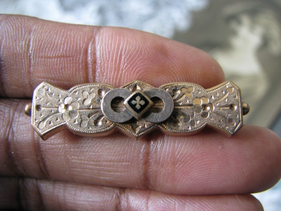 Antique Victorian Brooch, Victorian Gold Filled B… - image 3