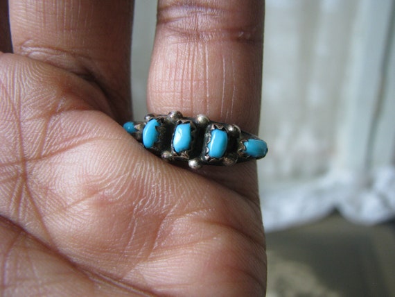 Vintage Turquoise Ring, Native American Turquoise… - image 6