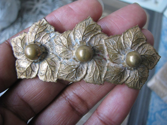 Antique Flower Brooch, Art Deco Flower Brooch, Go… - image 1