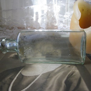 Antique Aqua Bottle, Aqua Glass Bottle, Antique Glass Bottle, Collectible Glass Bottle, Antique Blue Bottle