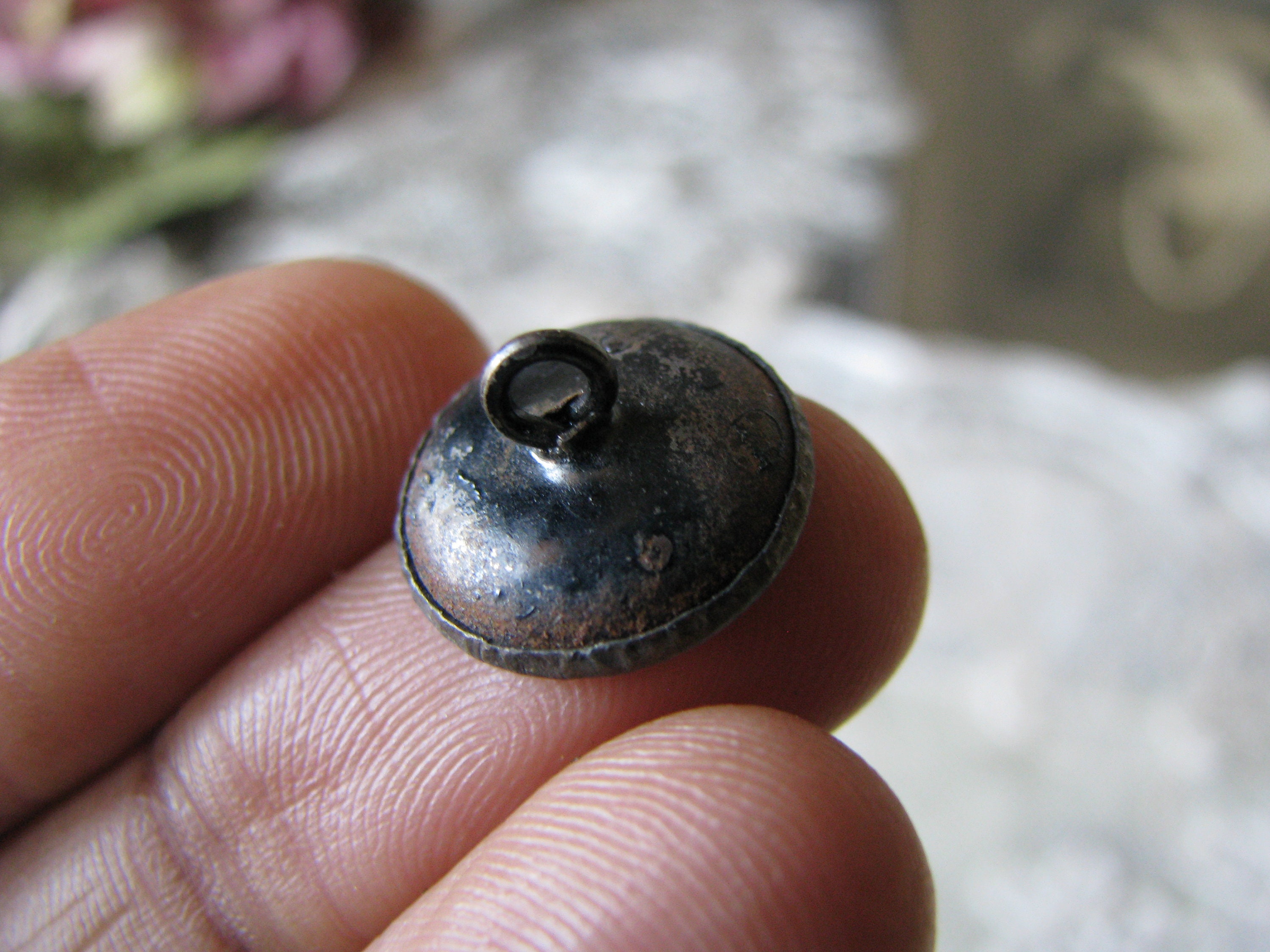 Antique Tin Button Victorian Picture Button Antique Picture Etsy