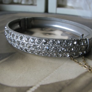 Art Deco Paste Bracelet, Art Deco Pot Metal Bracelet, Art Deco Hinged Bangle Bracelet, Art Deco Wedding Bracelet, Bridal Braclet