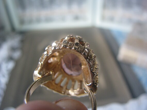Vintage Paste Ring, Large Solitaire Ring, Sarah C… - image 6