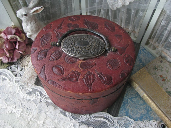 Antique Collar Box, Vctorian Collar Box, Leather … - image 2