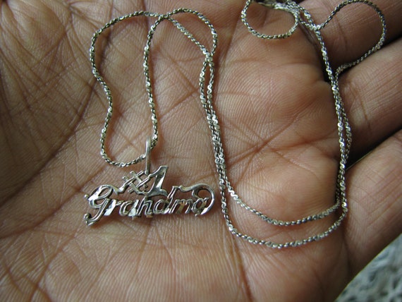 Sterling silver grandma necklace clearance