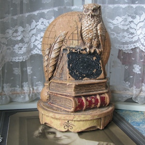 Vintage Bookend, Owl Bookend, Globe Bookend, Syroco Wood Bookend, Classic Bookend, Single Bookend, Gift For Him