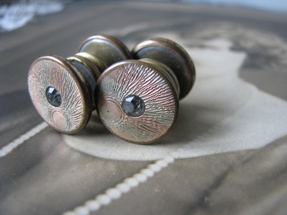 Gifts For Men, Art Deco Snap Cuff Links, Paste Cu… - image 4