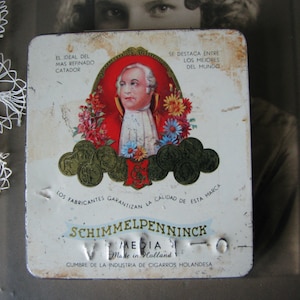 Vintage Cigarette Tin, Schimmelpennick Cigarette Tin, Cigarette Box, Vintage Tobacciana, Made In Holland