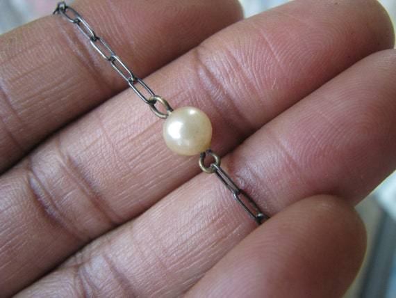Art Deco Faux Pearl Lavalier Necklace, 1930s Brid… - image 7