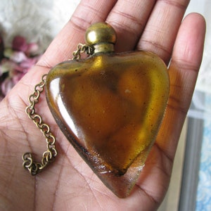 Antique Perfume Bottle, Antique Heart Perfume Bottle, Antique Glass Perfume Bottle, Glass Heart Perfume Bottle, Miniature Perfume Bottle image 2