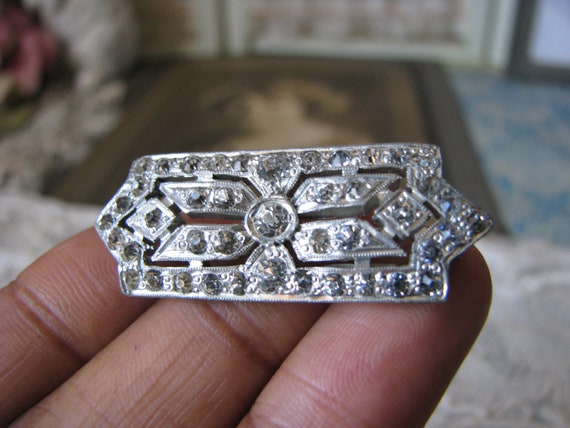 Art Deco Paste Brooch, 1930's Paste Brooch, Paste… - image 1