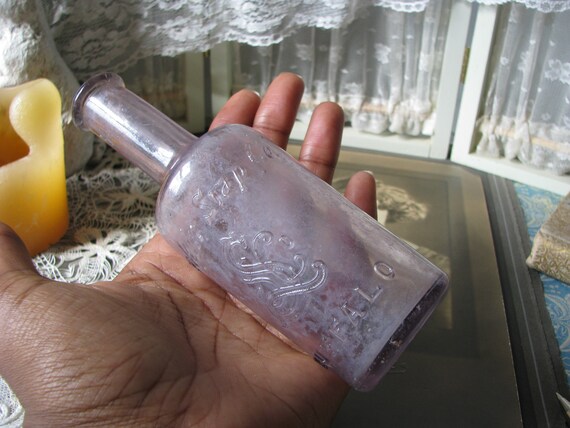 Antique Perfume Bottle, Antique Molded Glass Bott… - image 4