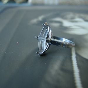 Art Deco Ring, Art Deco Ring Setting, Silver Ring Setting, Sterling Silver Setting, size 5.5