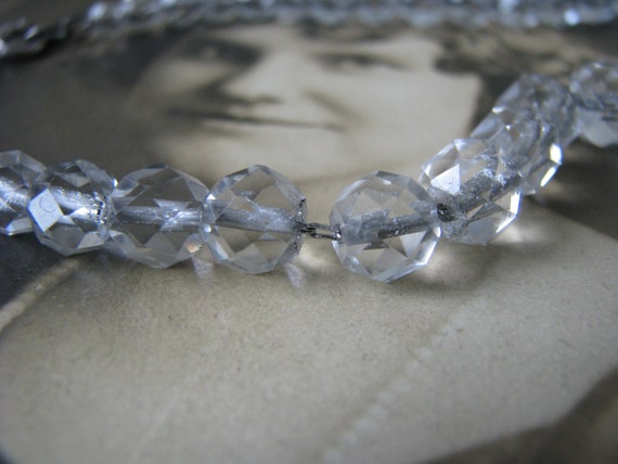 Cut Crystal Necklace, Art Deco Bead Necklace, Roc… - image 4