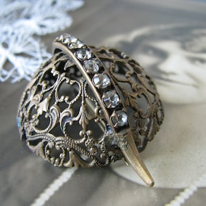 Antique Paste brooch, Victorian Filigree Brooch, Victorian Paste Brooch, Antique French Brooch, Antique Wedding Brooch, Bridal Brooch