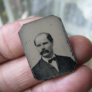 Antique Tintype Photo, Tiny Tintype, Civil War Era Photo, Victorian Tintype Photo