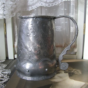 Antique Tin Cup, Arts &Crafts Tin Cup, Arts n Crafts Cup, Antique Arts n Crafts Rare Tin Cup, Handmade Cup