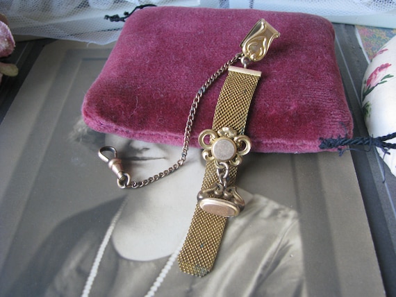 Antique Gold Filled Pocket Watch Fob Chain, Victorian… - Gem display picture 1