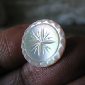 Antique Carved Shell Button, Antique Mother Of Pearl Button, Mother Of Pearl Button, Victorian Carved Button, White Mother Of Pearl